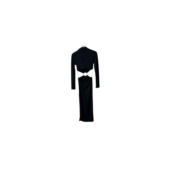 NWT GAP x Cult Gaia Black Cut-Out Ring Long Sleeve Maxi Dress Size XS - Picture 4 of 11